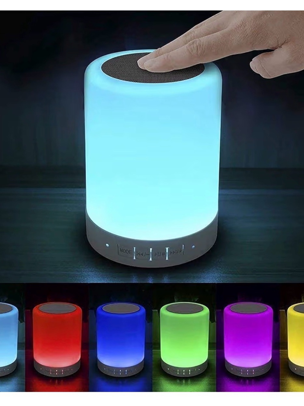 Halo Portable Bluetooth Speaker with Multi-Color LED Light